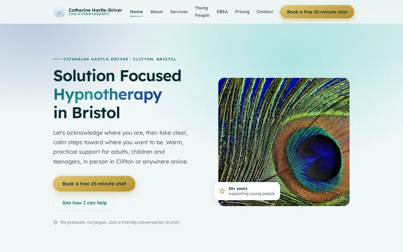 CHD Hypnotherapy website homepage